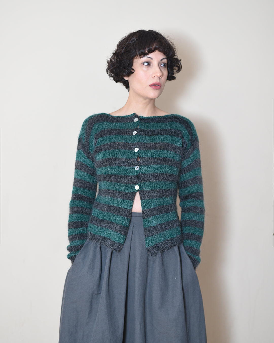 Chaleco a rayas Mohair