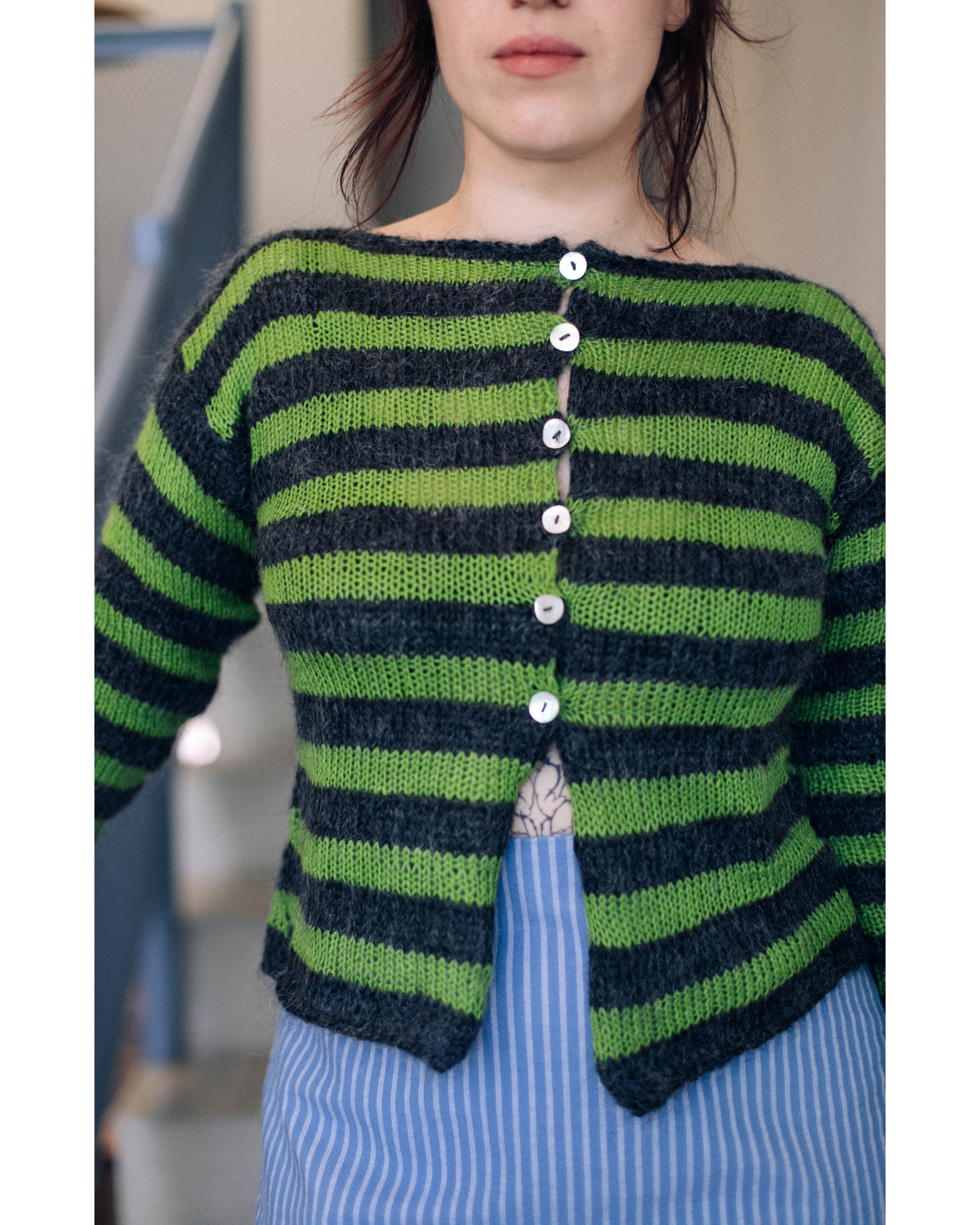 Chaleco a rayas Mohair
